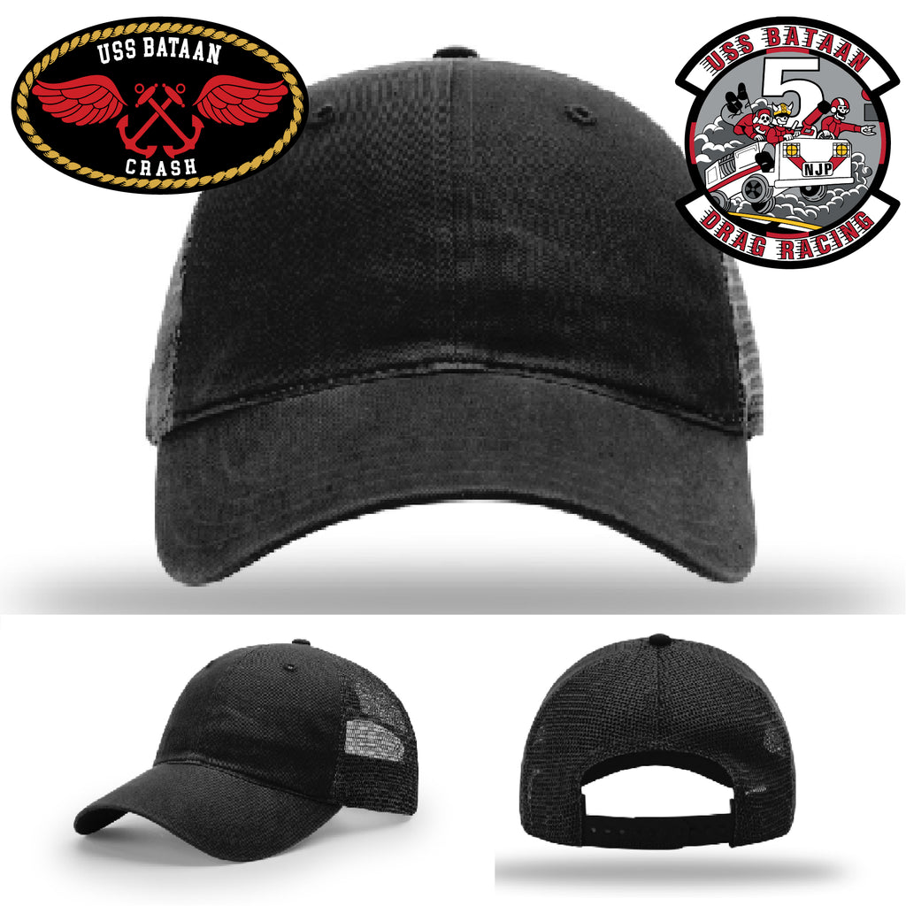 USS Bataan veteran hat with custom leather patch