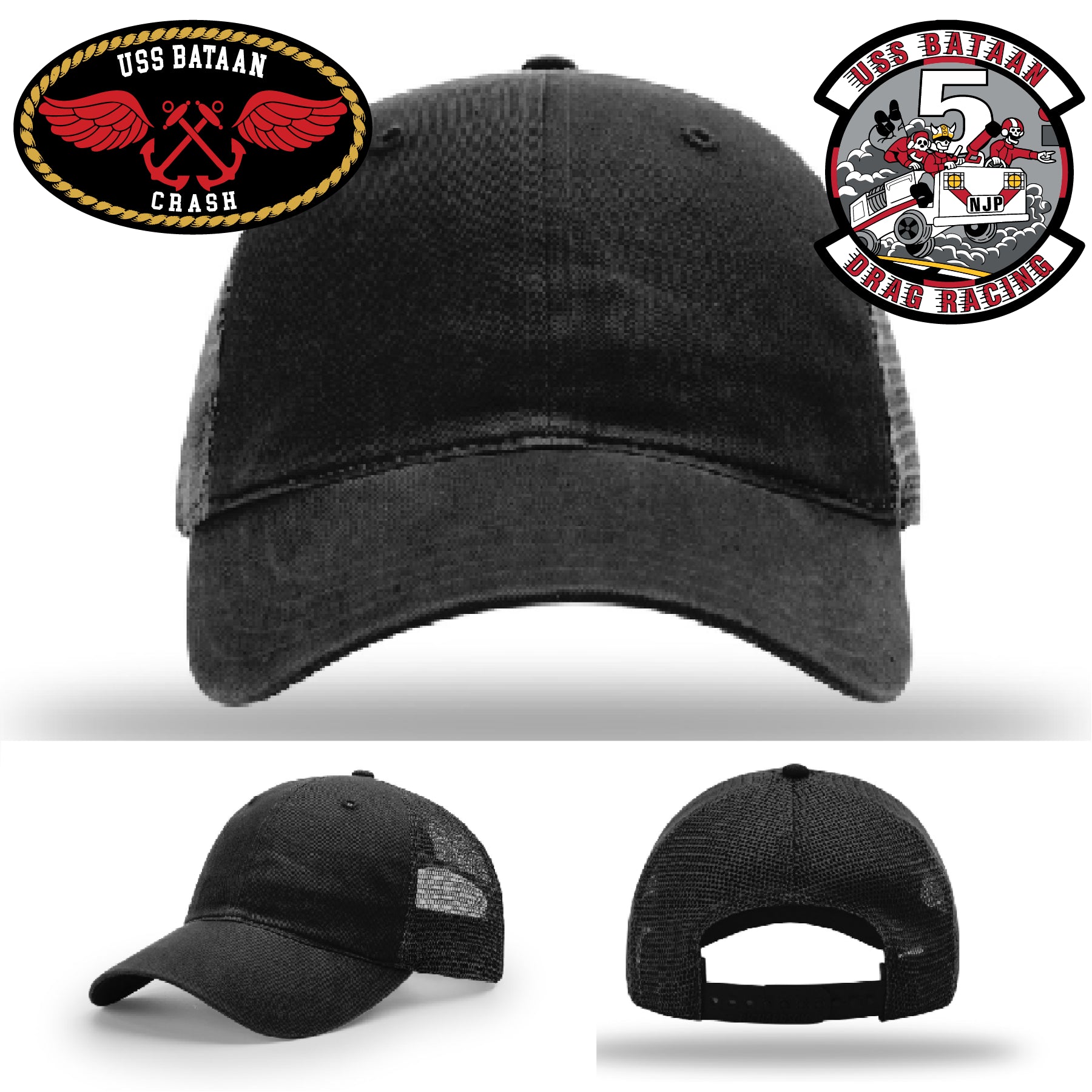 USS Bataan veteran hat with custom leather patch