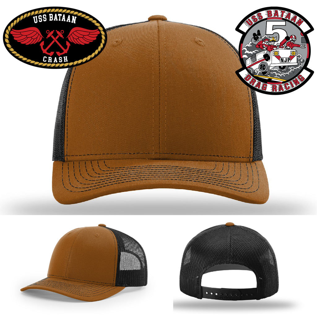 USS Bataan custom Navy hat with Drag Racer design