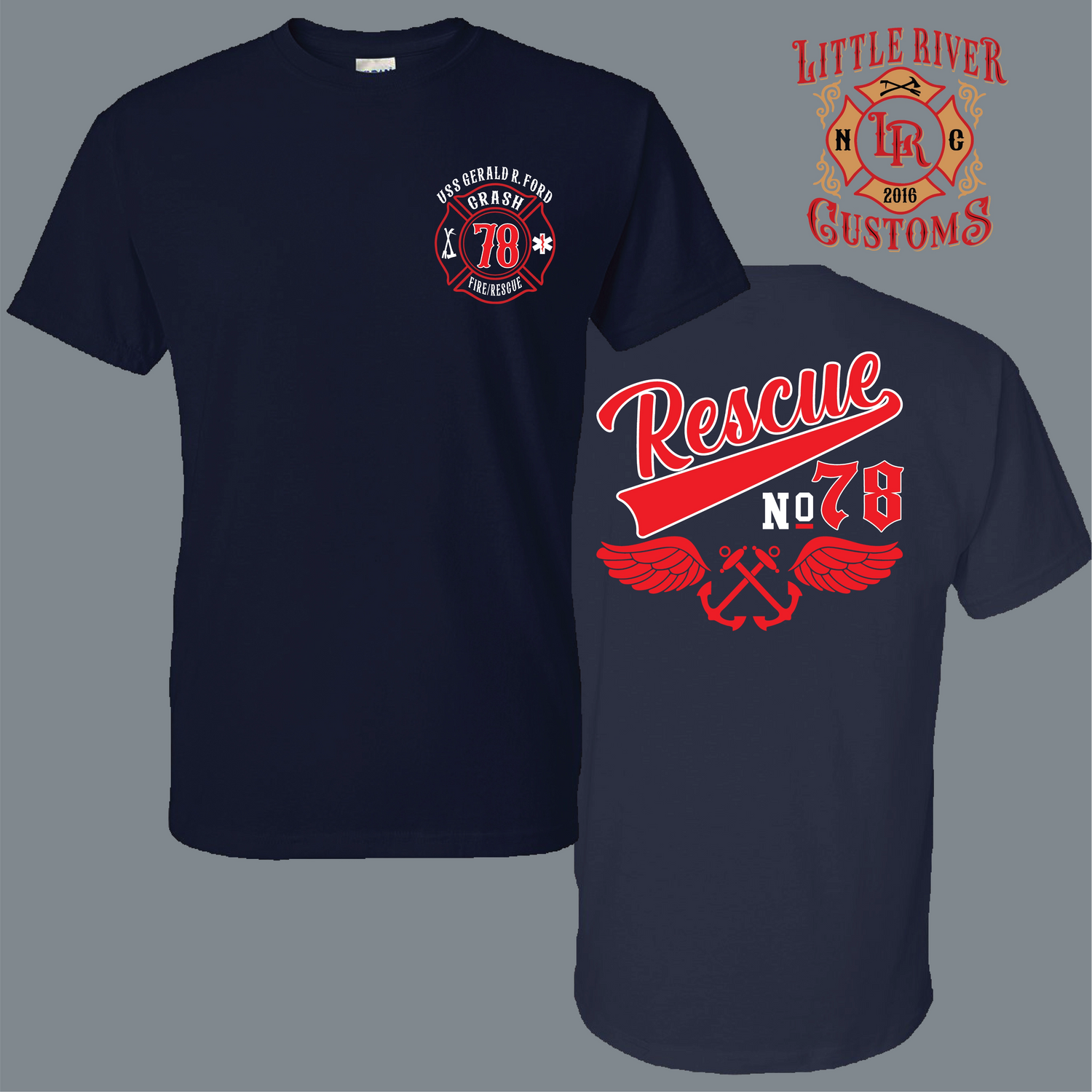 USS Gerald R Ford Crash Fire Rescue 78 firefighter shirt