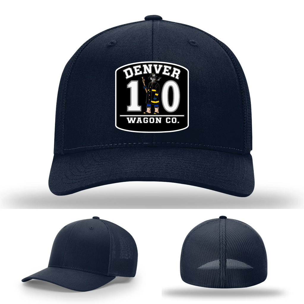Wagon Company 10 fire department leather patch hat