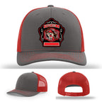 Western Taney firefighter station 1 hat with custom leather patch