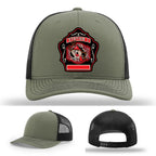 Western Taney Station 1 firefighter gear hat with leather patch