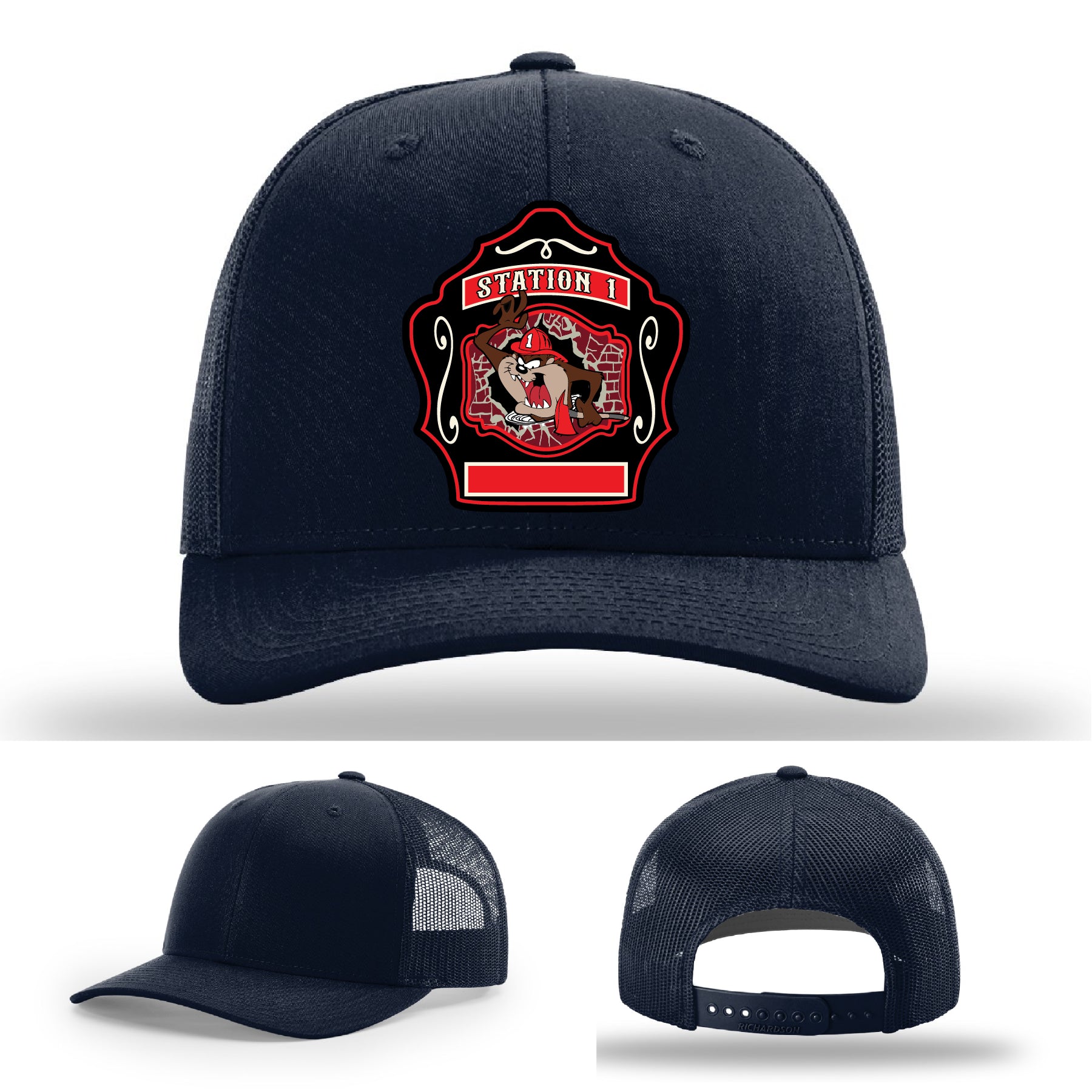 Station 1 fire department hat from Western Taney with leather patch