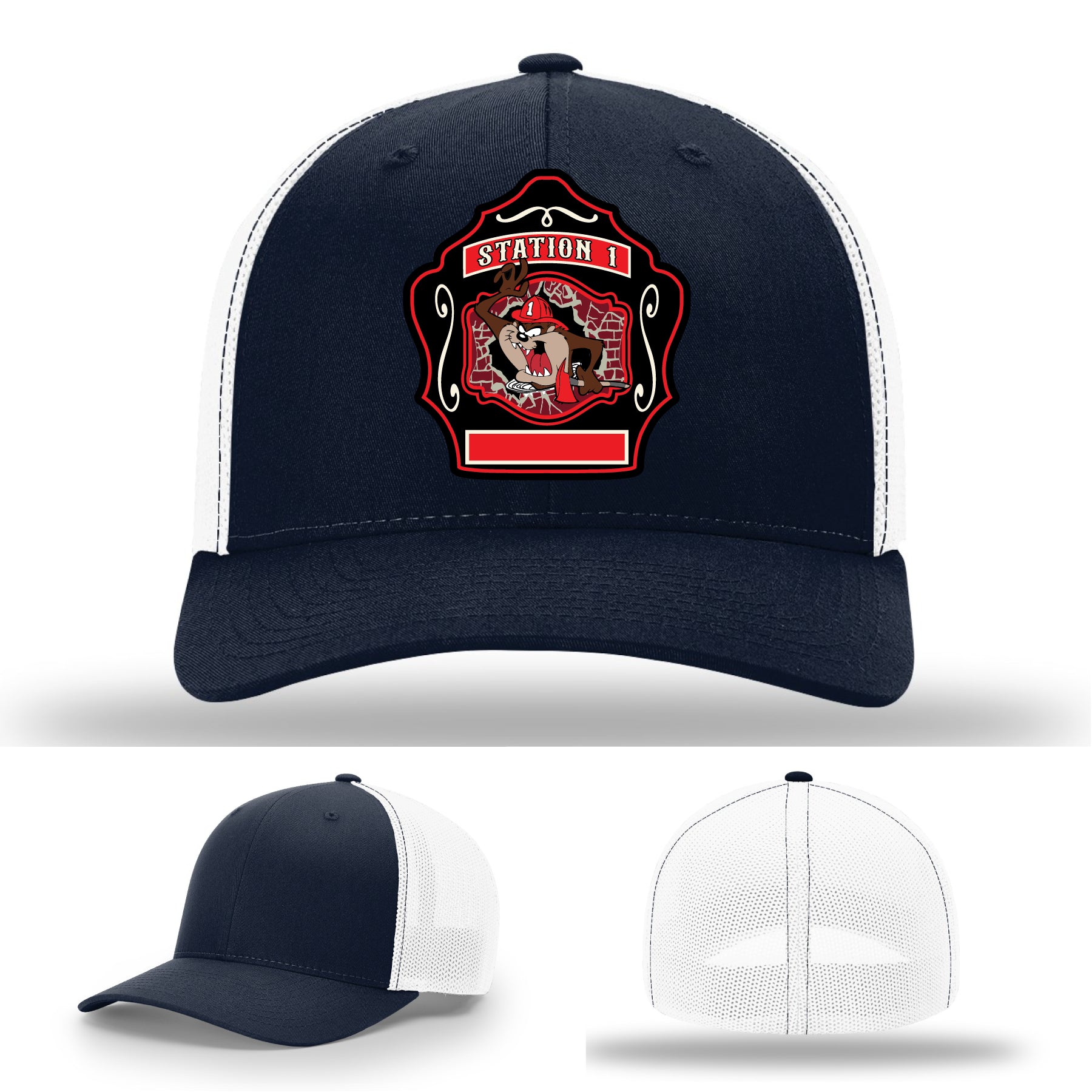 Leather firefighter hat representing Western Taney Station 1