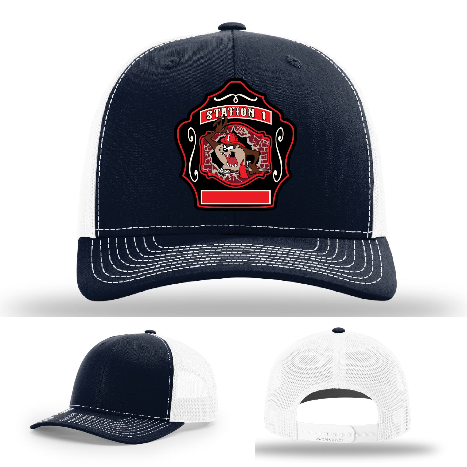 Western Taney Station 1 custom gear firefighter leather patch hat