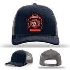 Firefighter hat with leather patch for Western Taney Station 1