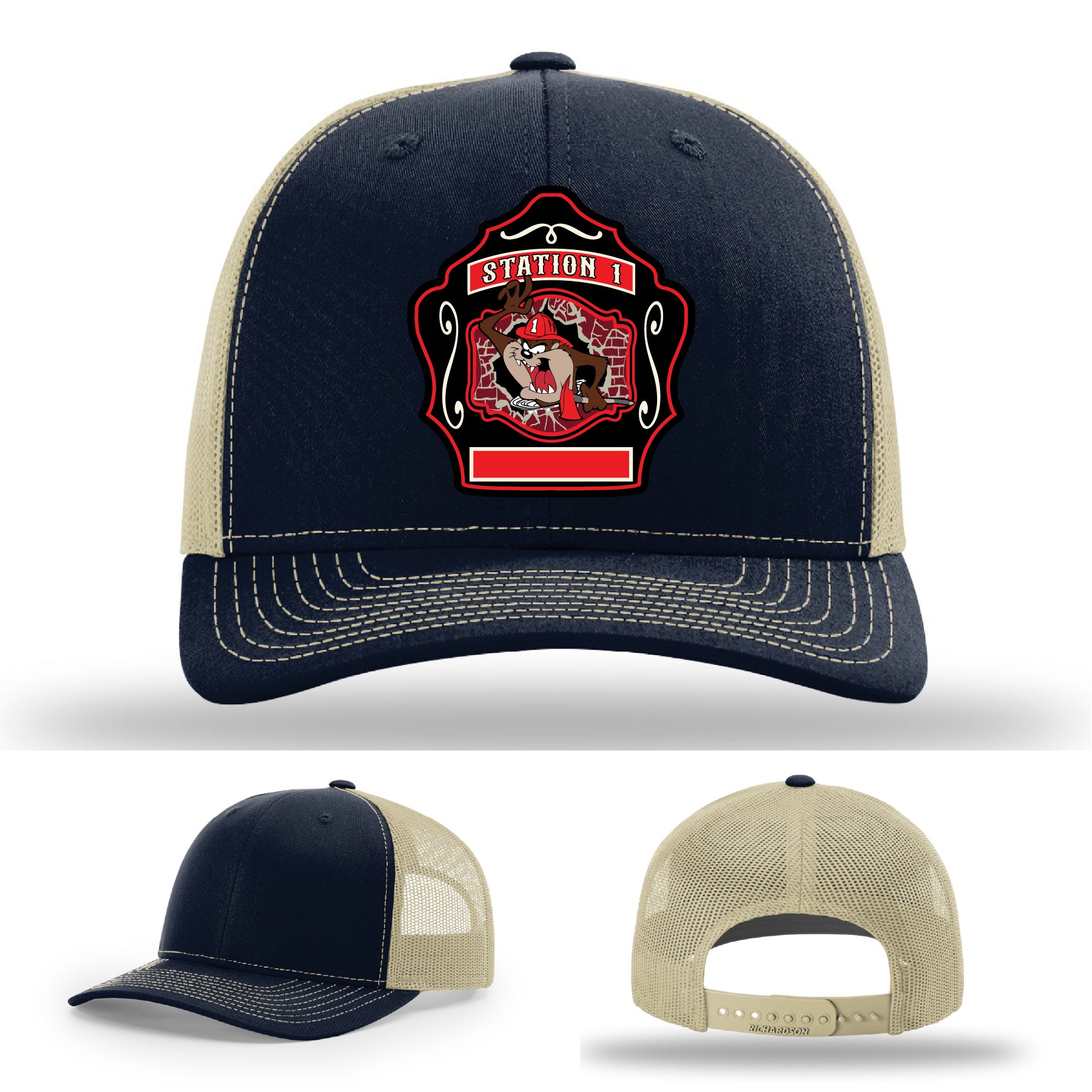 Western Taney Station 1 leather patch firefighter hat design