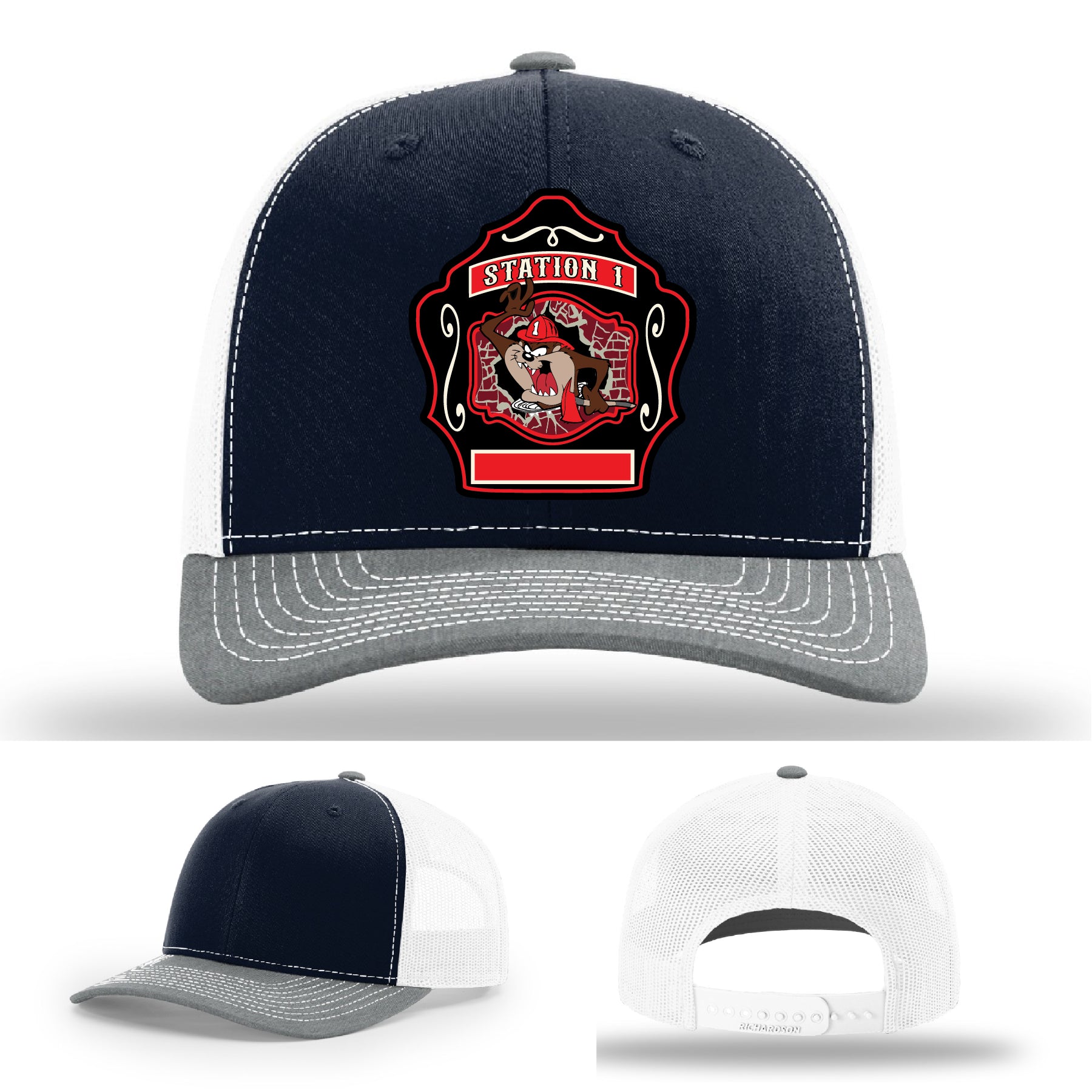 Station 1 fire department hat from Western Taney firefighter gear