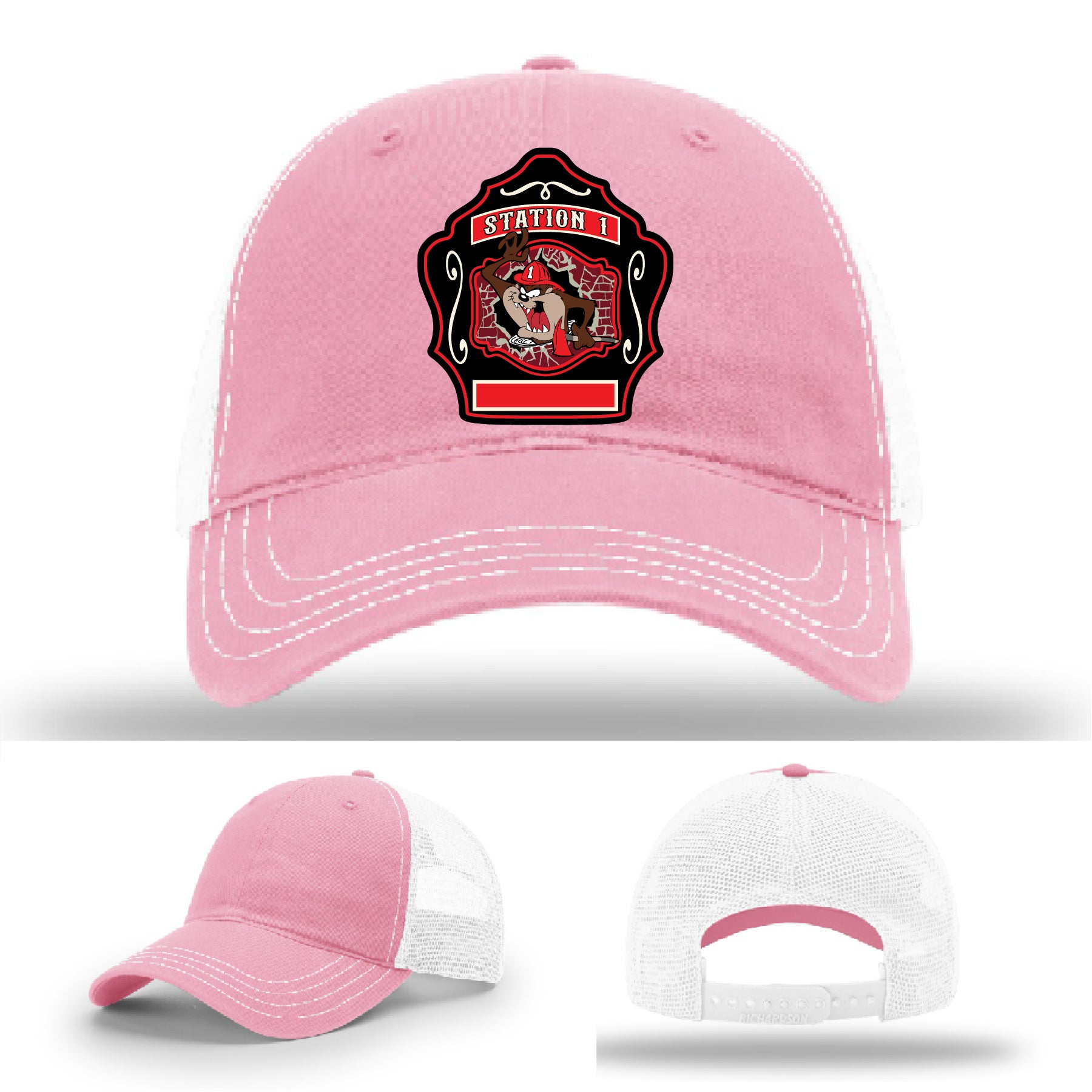 Western Taney firefighter gear hat featuring Station 1 patch
