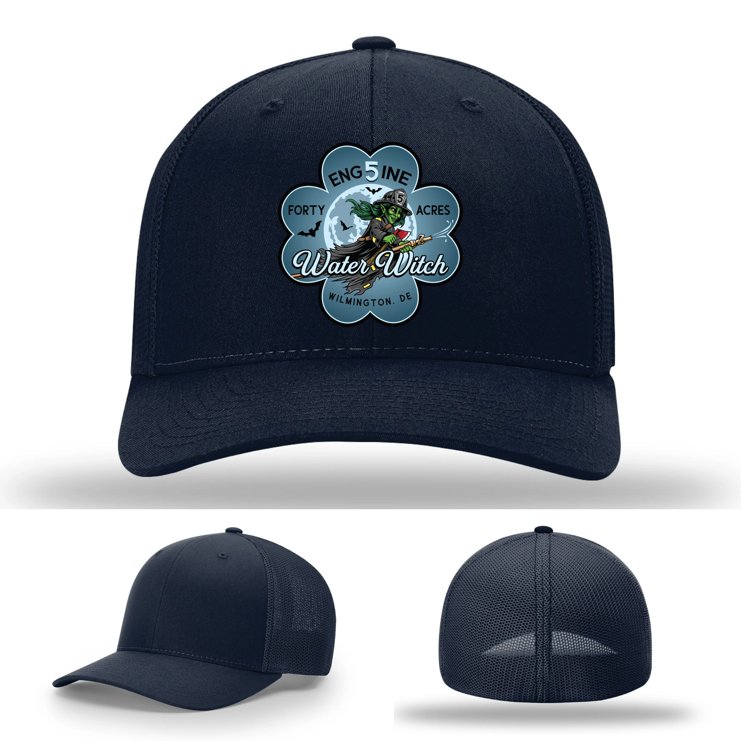 Fire department hat featuring Wilmington Water Witch truck