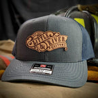 Custom firefighter hats with leather patch on Richardson 112 for your fire department