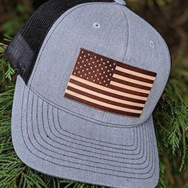 USA leather patch hat. Richardson US flag patch, Leather Flag patch hat, Custom leather patch hats. Custom Richardson hats. 